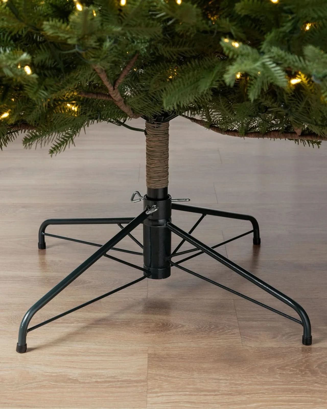 Árvore de Natal Premium Verde com Galhos Flexíveis, Base Metálica e Micro LEDs Integrados