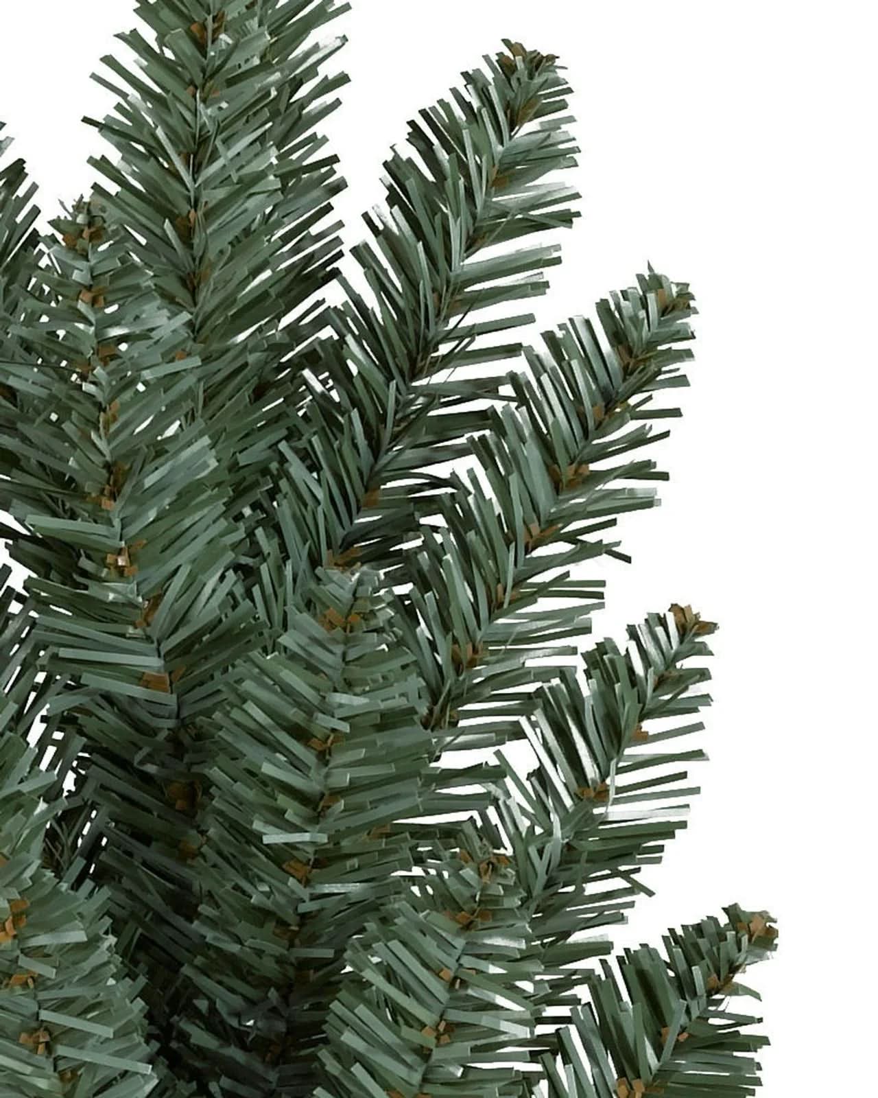 Árvore de Natal Blue Spruce Clássica com Galhos Flexíveis, Base Metálica e Micro LEDs Integrados
