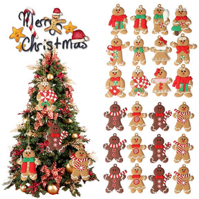 Conjunto de 25 Pingentes de Homem de Gengibre para Decoração de Árvore de Natal
