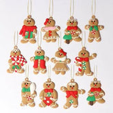 Conjunto de 25 Pingentes de Homem de Gengibre para Decoração de Árvore de Natal