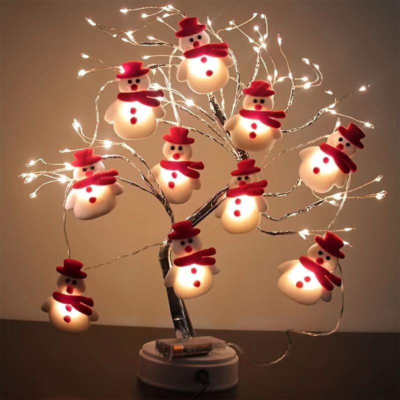 10 Luzes de Corda LED com Tema de Boneco de Neve