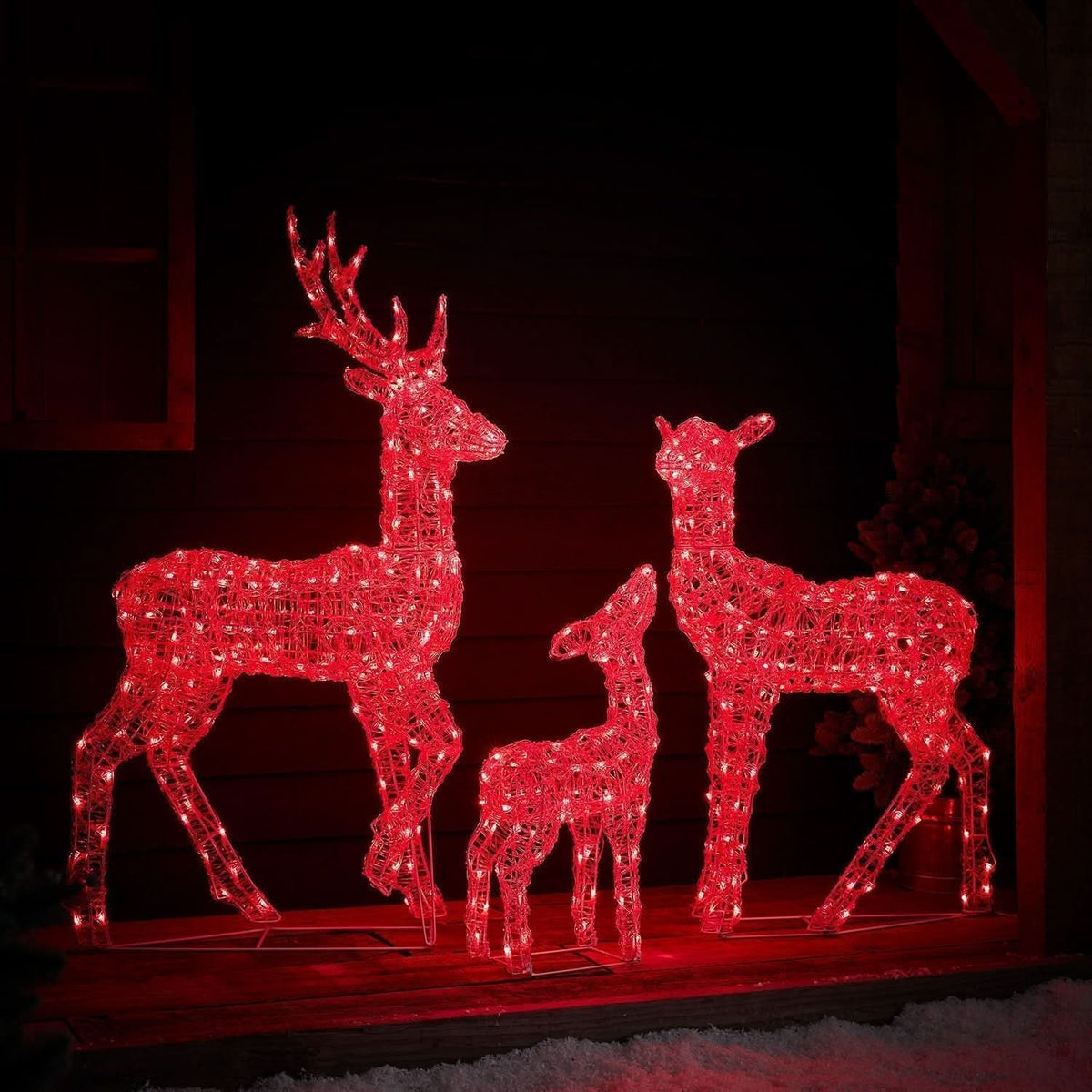 Conjunto de Renas Iluminadas com LED RGB Inteligente e Controle Wi-Fi