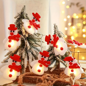 10 Luzes de Corda LED com Tema de Boneco de Neve