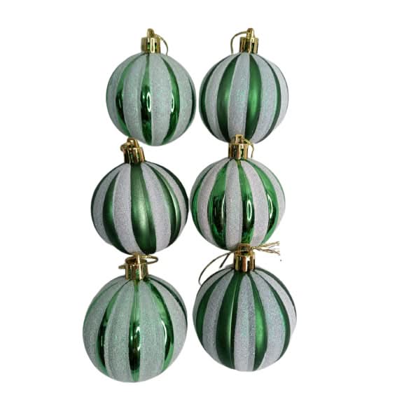 Conjunto de 6 Bolas de Natal 6cm - Enfeites Festivos