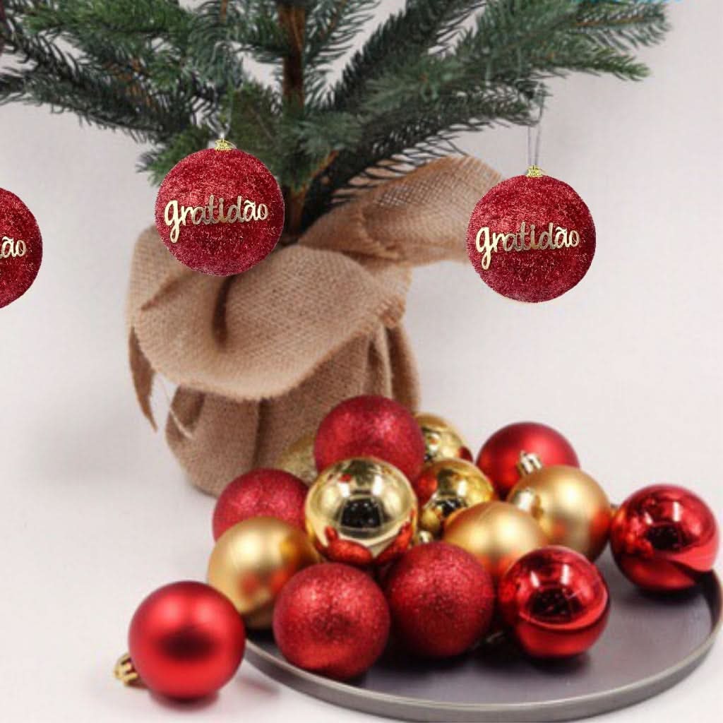 Conjunto de 30 Bolinhas de Natal Coloridas - 8/6 cm