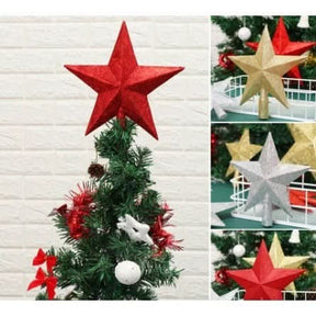 Decoração de Árvore de Natal Estrela Dourada 20cm