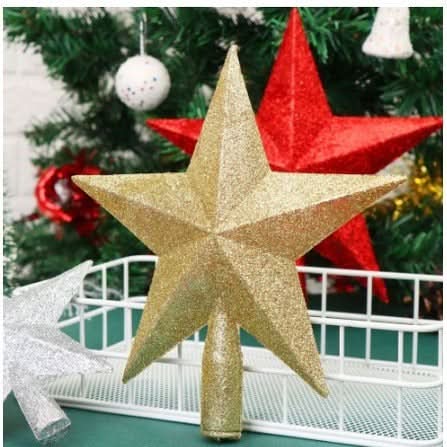 Decoração de Árvore de Natal Estrela Dourada 20cm