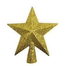 Decoração de Árvore de Natal Estrela Dourada 20cm