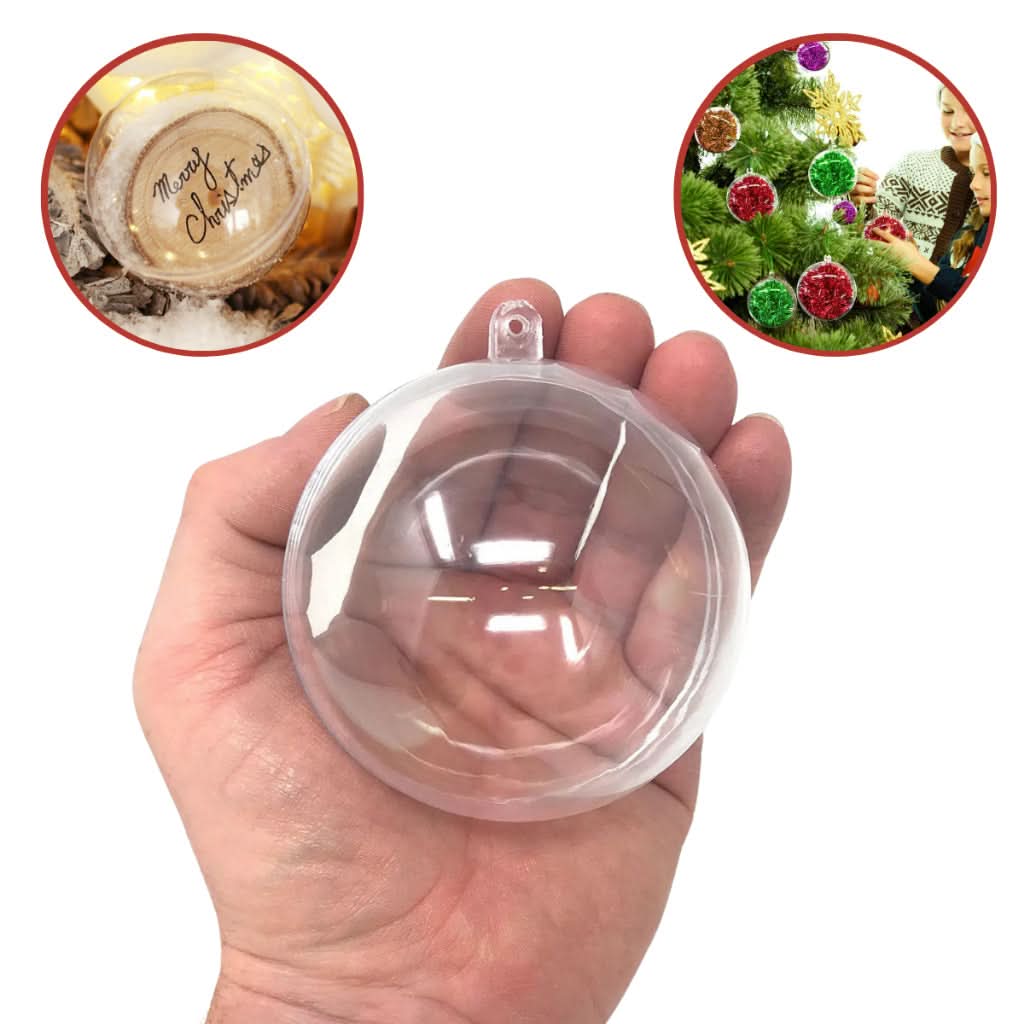 Conjunto com 30 Esferas Acrílicas de Natal para Fotos e Lembrancinhas - 6,5 cm