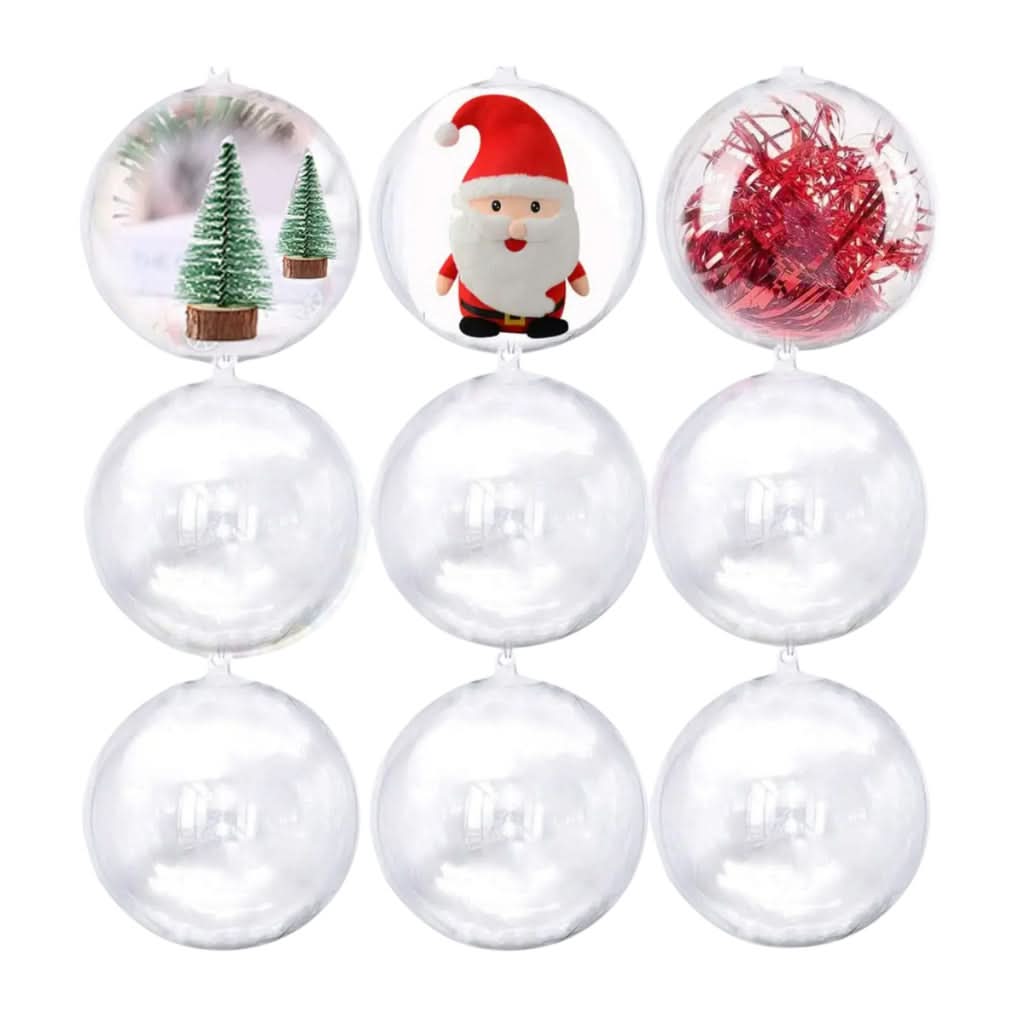 Conjunto com 30 Esferas Acrílicas de Natal para Fotos e Lembrancinhas - 6,5 cm