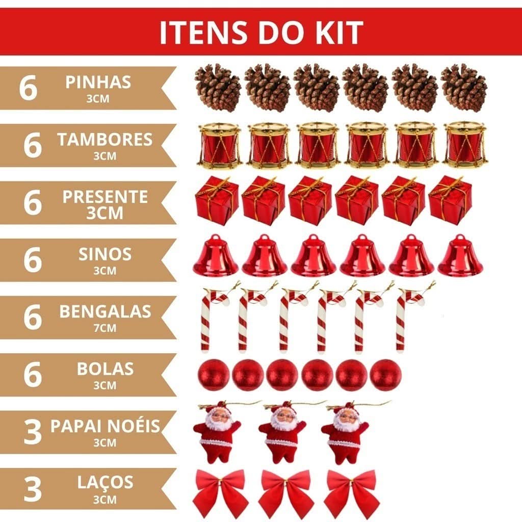 Kit 43 Enfeites de Natal: Estrelas e Bolinhas para Decoração de Árvores