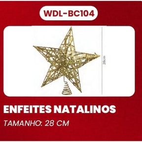 Estrela Decorativa para Árvore de Natal - 28 cm
