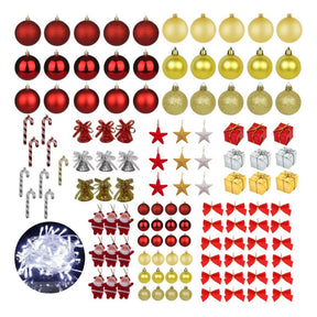 Kit de 125 Enfeites Pendentes para Árvores de Natal - Bolinhas com Luzes LED Pisca-Pisca