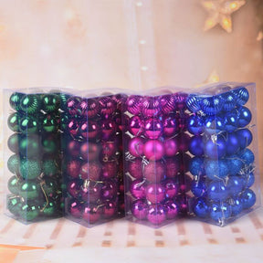 Conjunto de 36 Bolas Coloridas de Natal com Glitter - 4cm