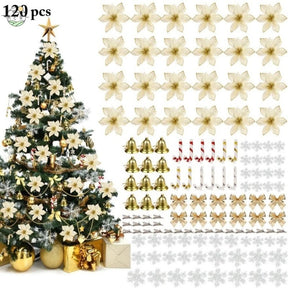 Conjunto de 120 Enfeites de Natal para Decoração de Árvore