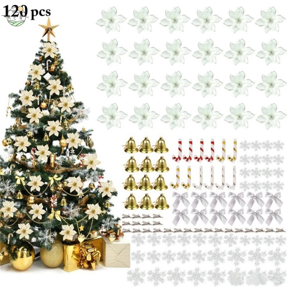Conjunto de 120 Enfeites de Natal para Decoração de Árvore