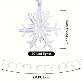 3 Metros de Cortina de Luzes LED em Formato de Floco de Neve