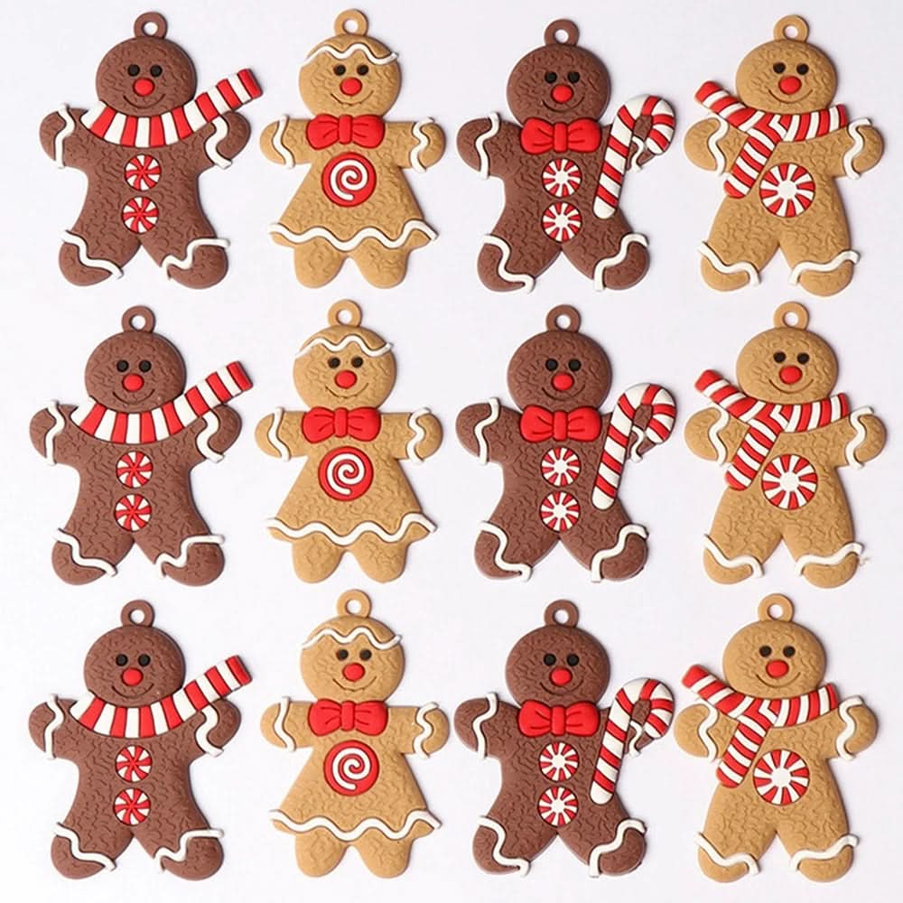 Conjunto de 25 Pingentes de Homem de Gengibre para Decoração de Árvore de Natal