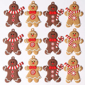 Conjunto de 25 Pingentes de Homem de Gengibre para Decoração de Árvore de Natal