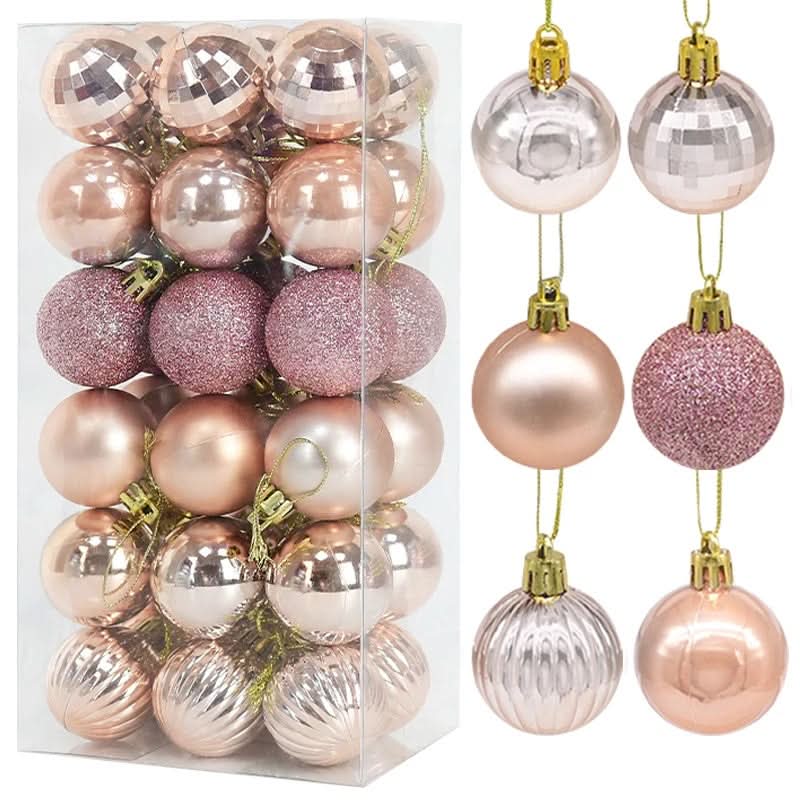 Conjunto de 36 Bolas Coloridas de Natal com Glitter - 4cm