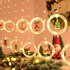 Iluminação Natalina LED Colorida do Papai Noel para Janela com Conexão USB