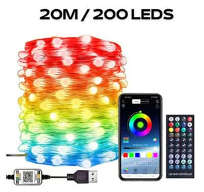 Pisca-Pisca LED Natalino Inteligente - Controle pelo Celular com 16 Milhões de Cores