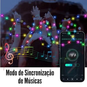 Pisca-Pisca LED Natalino Inteligente - Controle pelo Celular com 16 Milhões de Cores