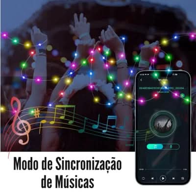 Pisca-Pisca LED Natalino Inteligente - Controle pelo Celular com 16 Milhões de Cores