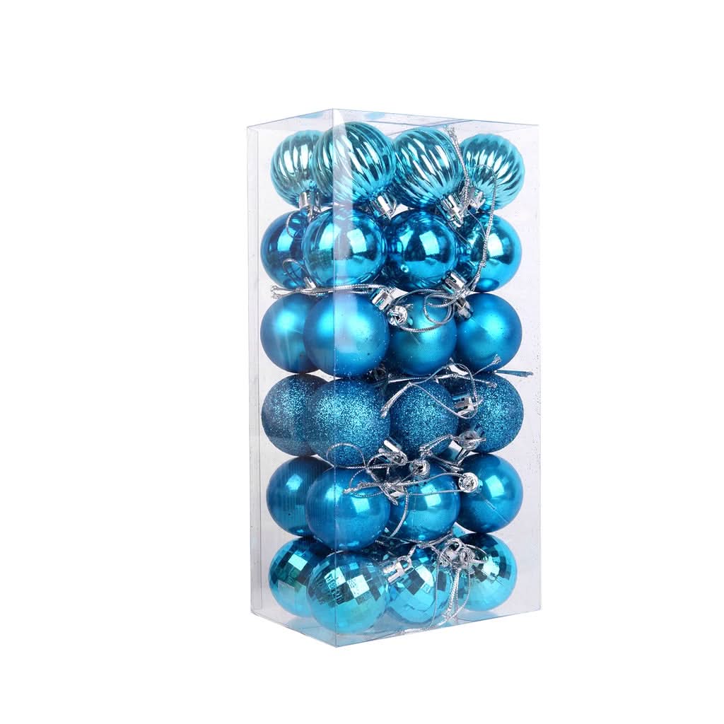 Conjunto de 36 Bolas Coloridas de Natal com Glitter - 4cm