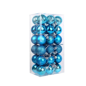 Conjunto de 36 Bolas Coloridas de Natal com Glitter - 4cm