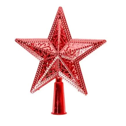 Estrela Vazada Metalizada para Ponteira de Árvore de Natal - 20cm