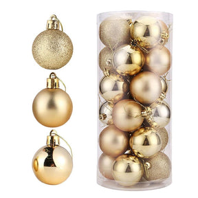48 Champanhe Christmas Tree Balls - 3 Models in Glitter, Matte, and Glossy Finishes