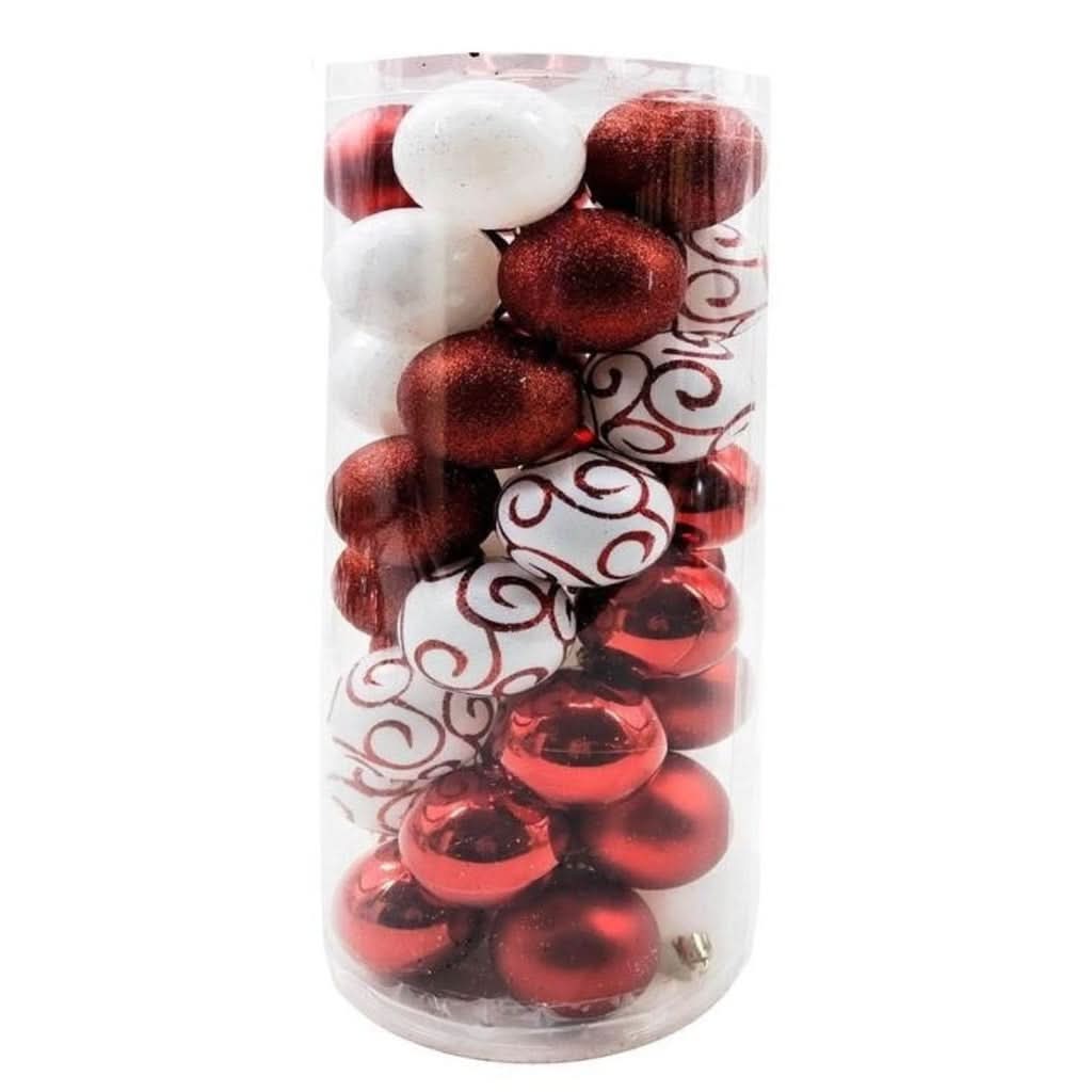 Conjunto de 40 Bolas de Natal Sortidas 5cm - Vermelho e Rosa Master Christmas