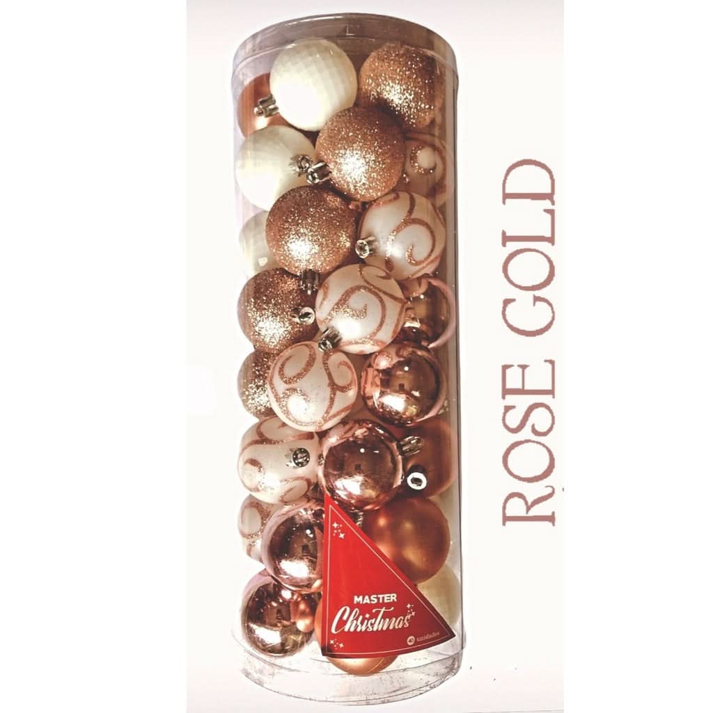 Conjunto de 40 Bolas de Natal Sortidas 5cm - Vermelho e Rosa Master Christmas