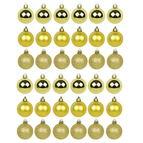 Conjunto de 30 Bolas de Natal Douradas Mistas 4cm para Decoração de Árvore