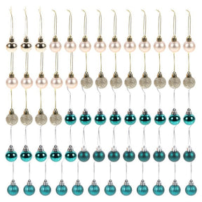 Conjunto de 64 Bolas de Natal em Ouro e Azul