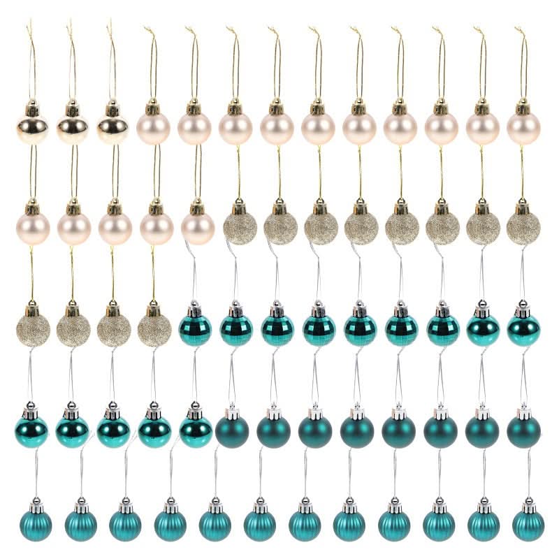 Conjunto de 64 Bolas de Natal em Ouro e Azul