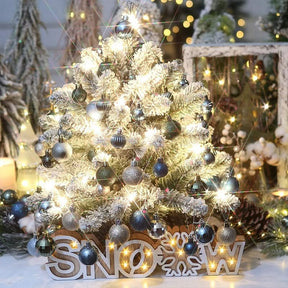 Conjunto de 64 Bolas de Natal em Ouro e Azul