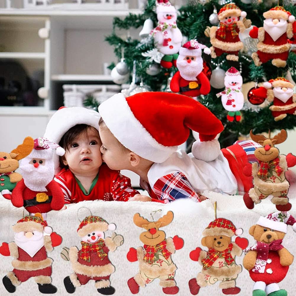 Conjunto de 12 Ursos de Papai Noel Aleatórios