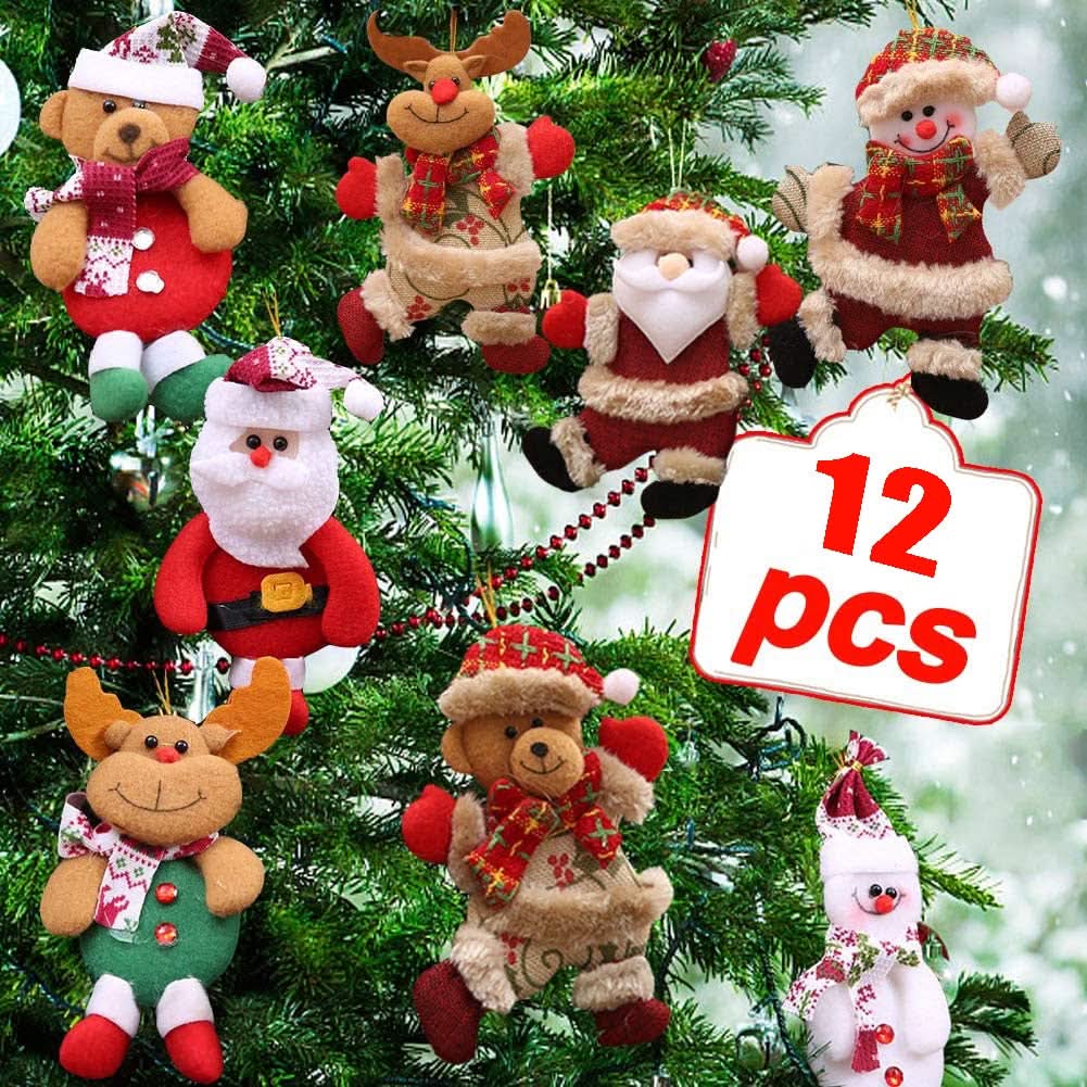 Conjunto de 12 Ursos de Papai Noel Aleatórios