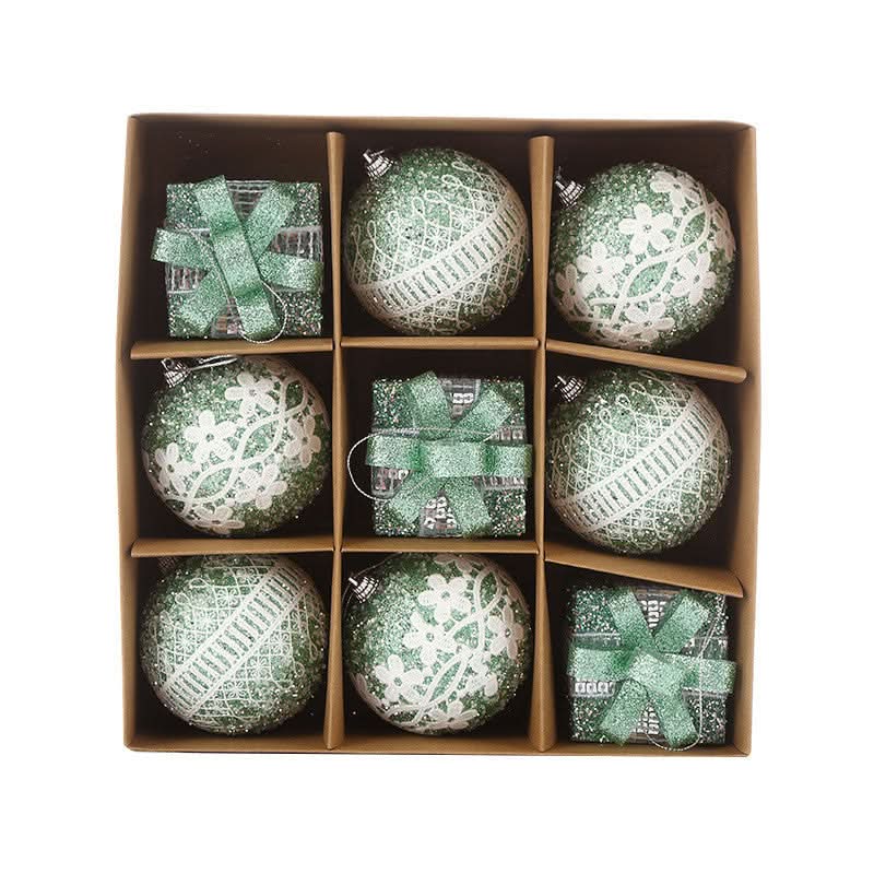 Conjunto de 9 Bolas de Natal 8CM