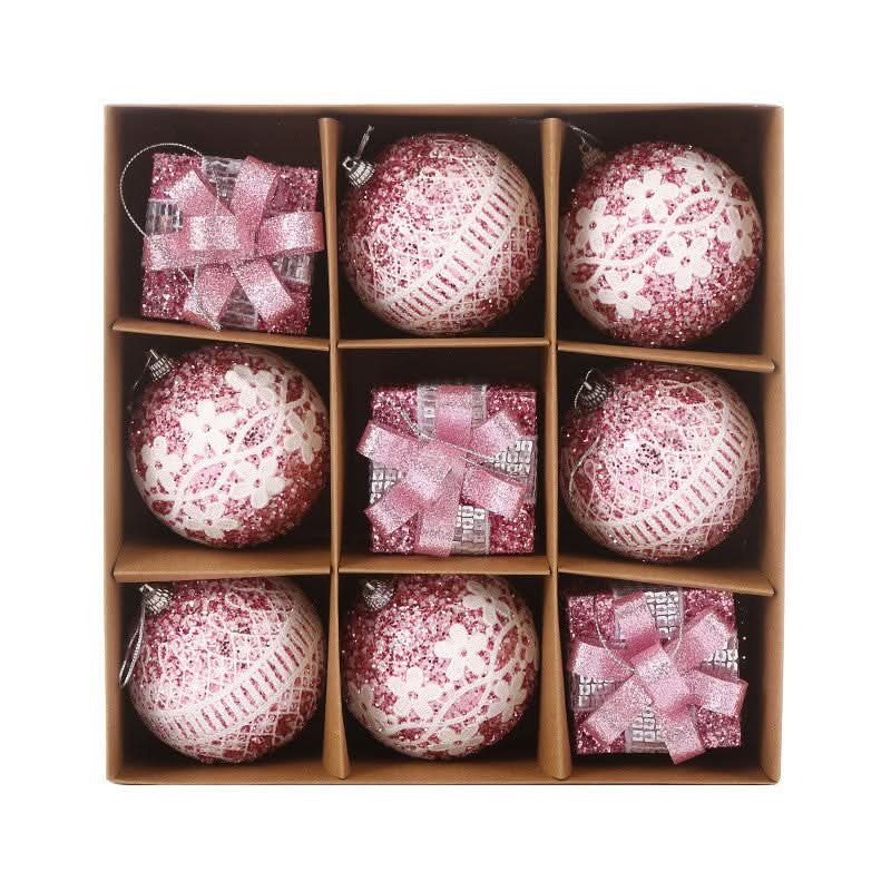Conjunto de 9 Bolas de Natal 8CM
