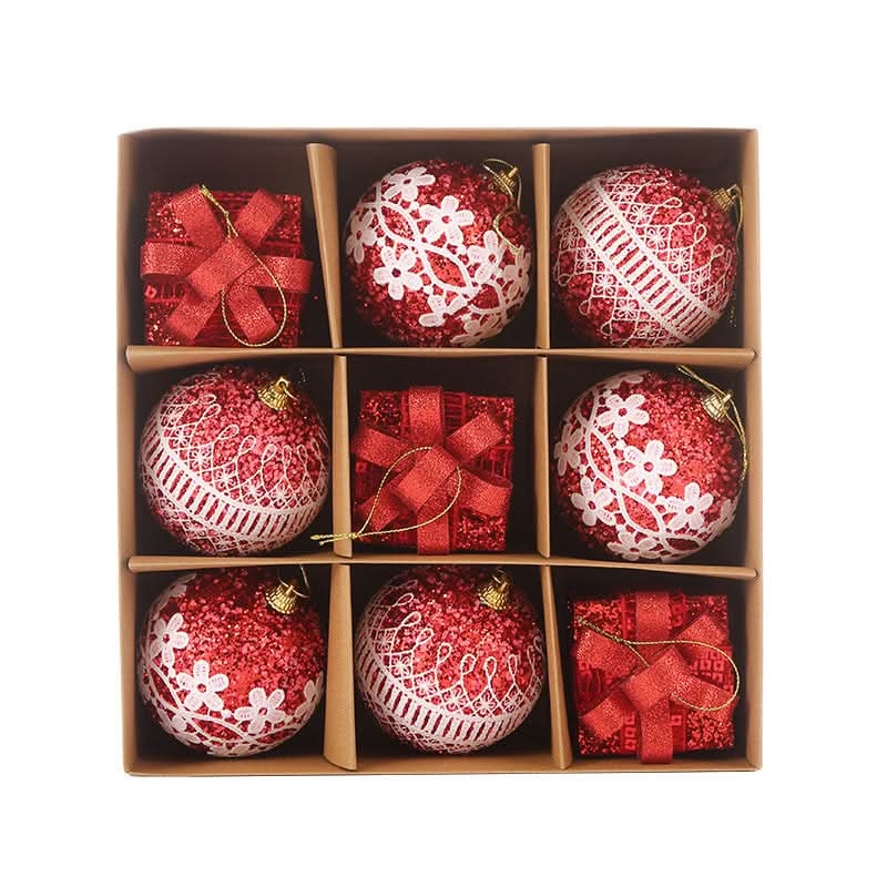 Conjunto de 9 Bolas de Natal 8CM