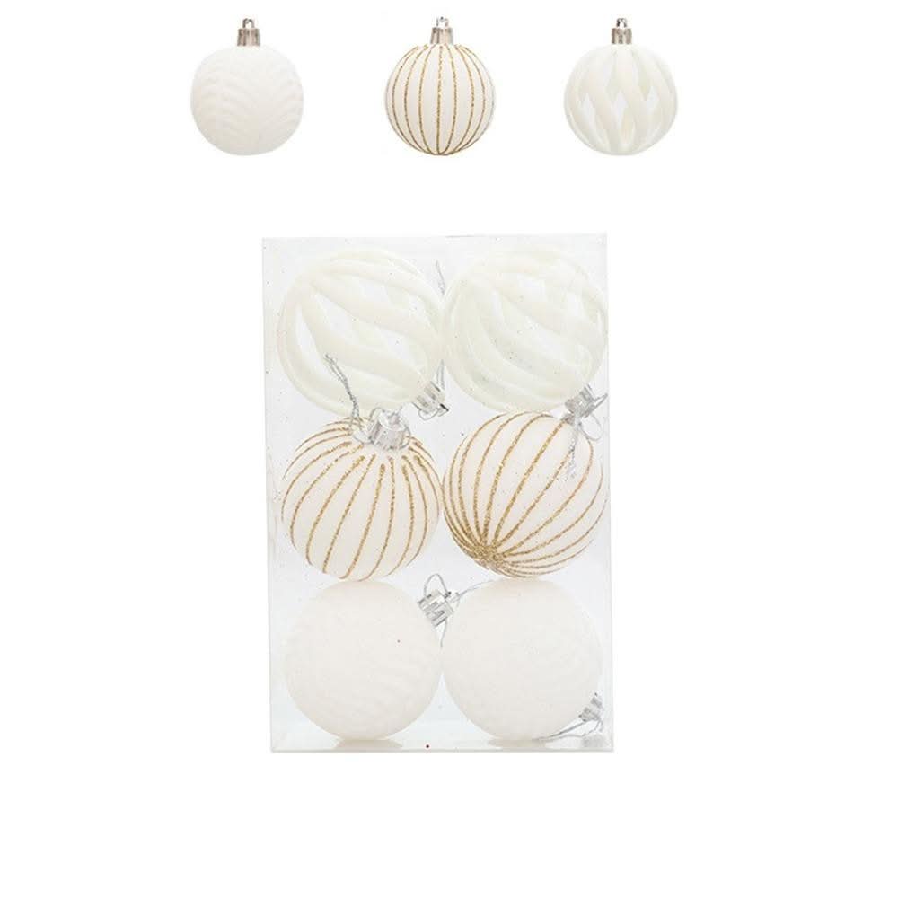 Conjunto de 6 Bolas de Natal de Veludo 6cm