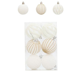Conjunto de 6 Bolas de Natal de Veludo 6cm